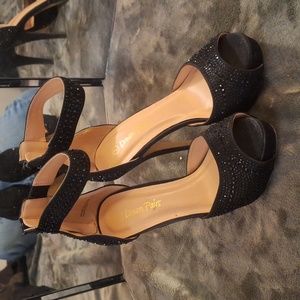 Black studded heels size 7